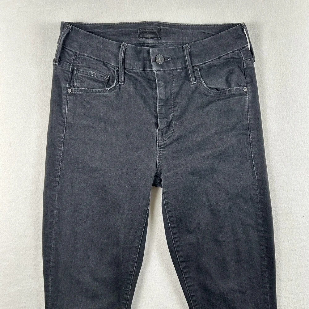 Mother The Looker Jeans Womens 25 Black Dark Wash Mid Rise Skinny USA